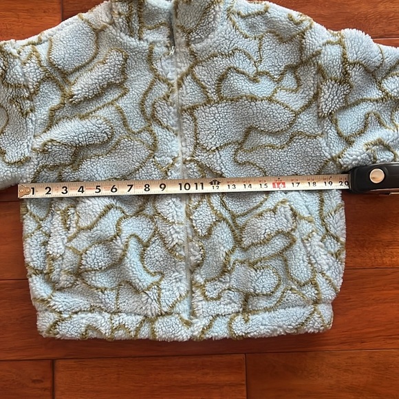 All in Favor Print Fleece Bomber Jacket in Blue NWT size Small - Picture 6 of 8